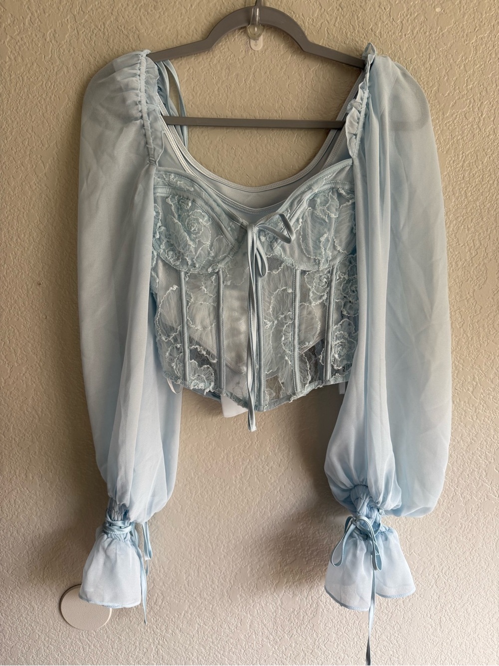 NEW For Love and Lemons Sade Top in Light Blue